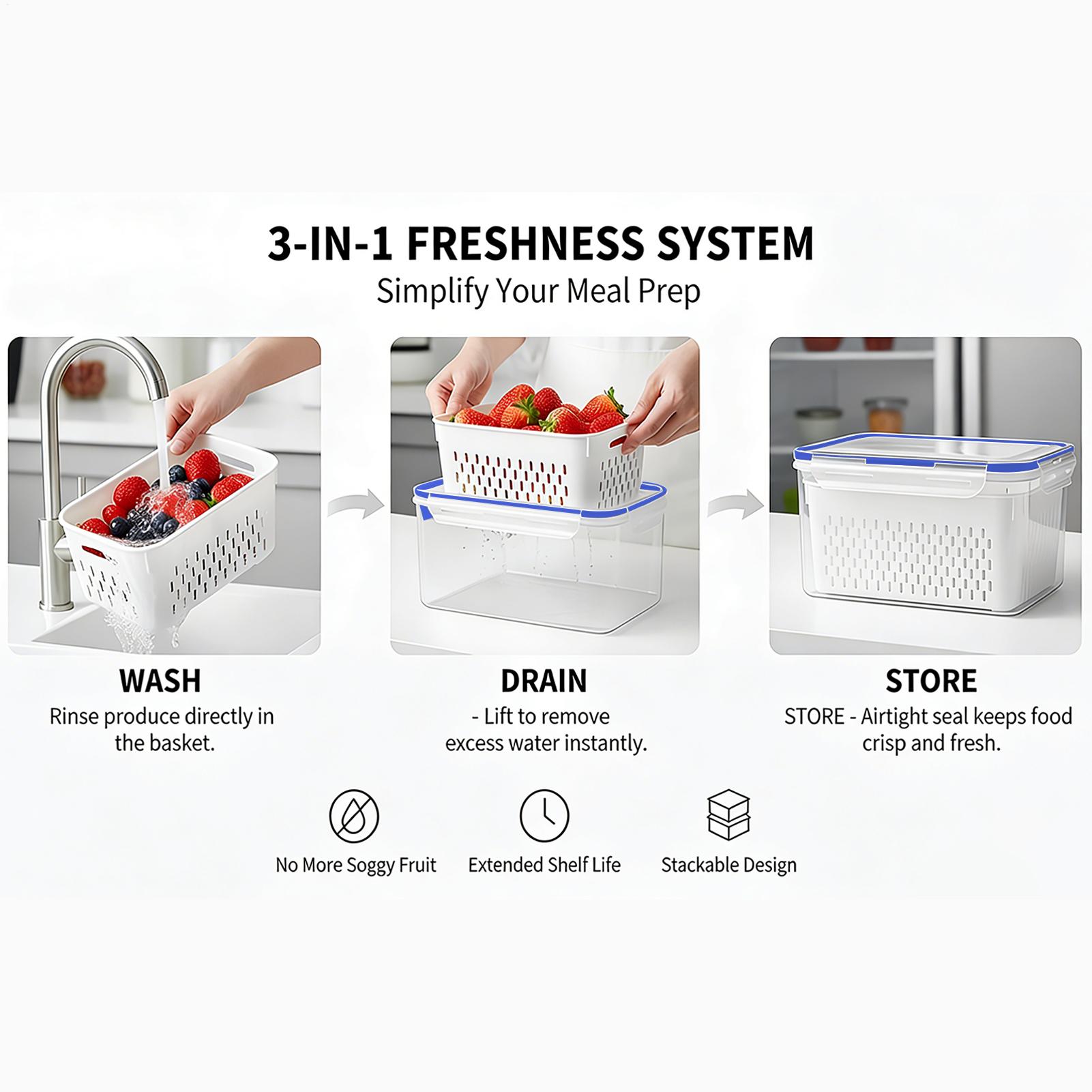 Food Storage Containers - Wadah Penyimpanan Makanan 4 In 1