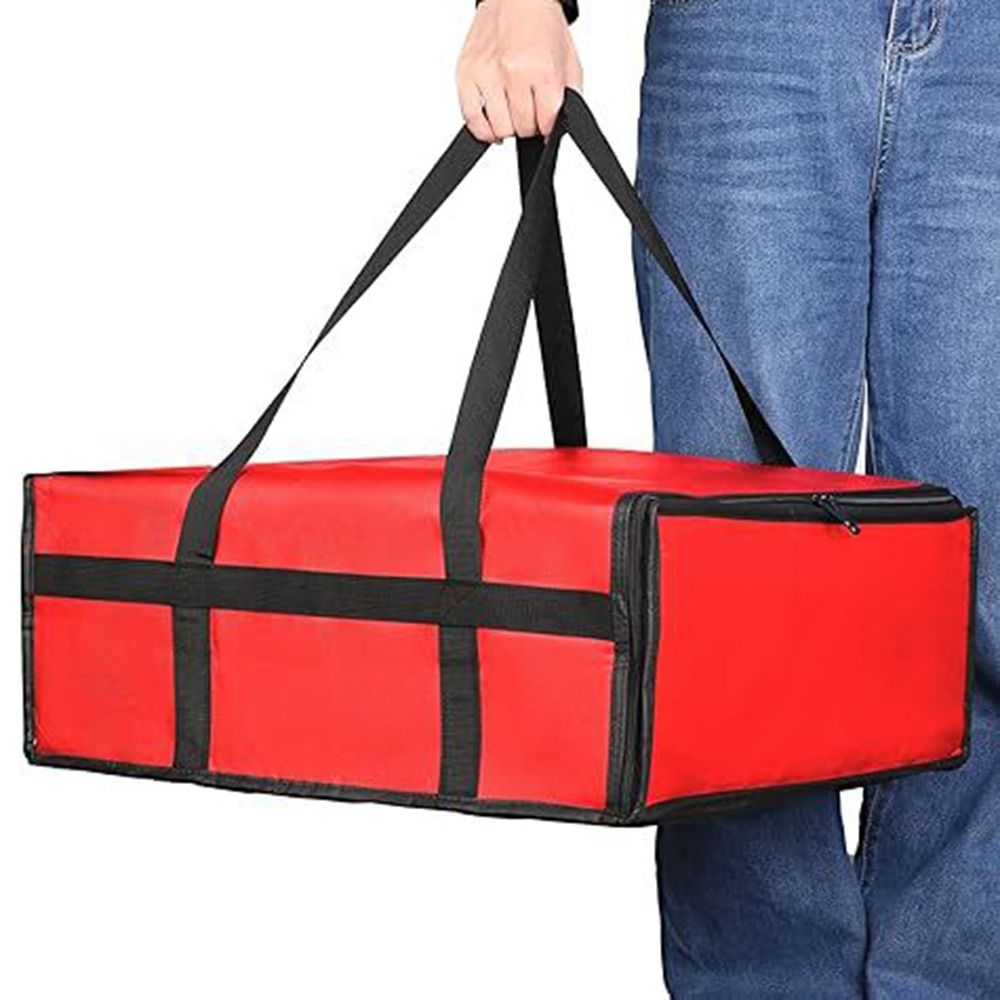 Food Storage Keep Hot - Tas Pembawa Pizza dengan Ritsleting Ganda,
