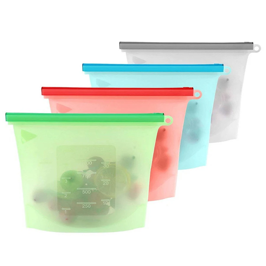 Food Storage Bags Reusable - 1000Ml Tas Penyimpanan Silikon Food Grade