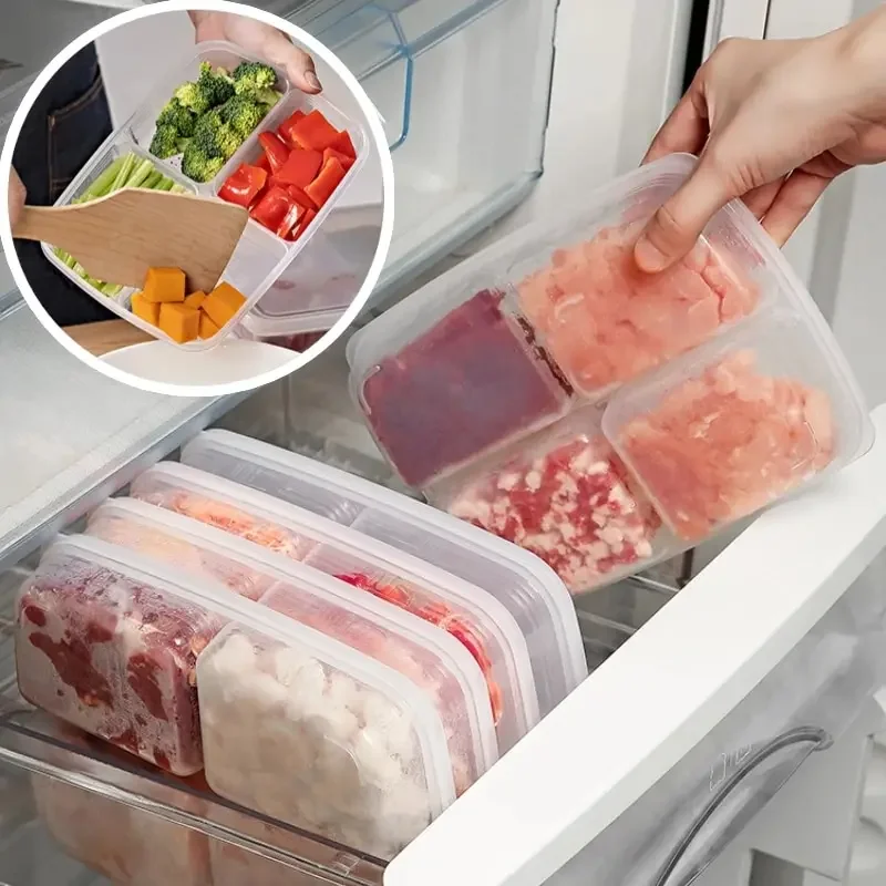 Food Storage With Compartments - Kotak penyimpanan makanan 4 baris kompartemen