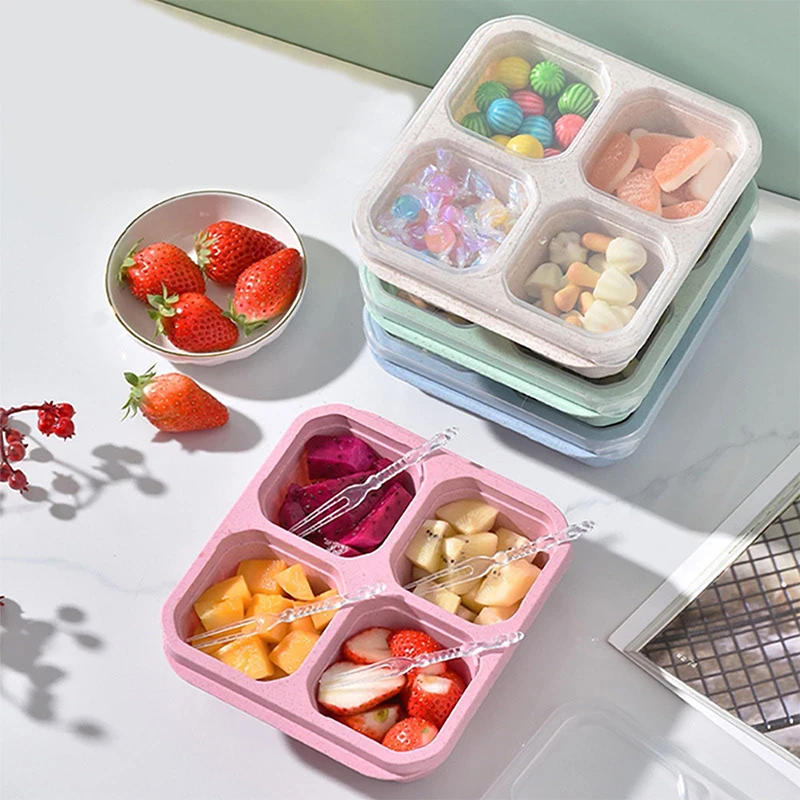 Food Storage With Compartments - Kotak penyimpanan makanan 4 kisi kompartemen
