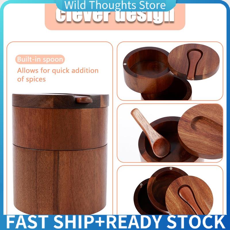 Herb Keeper Container - Pengocok Garam Kayu, Wadah Bumbu 2