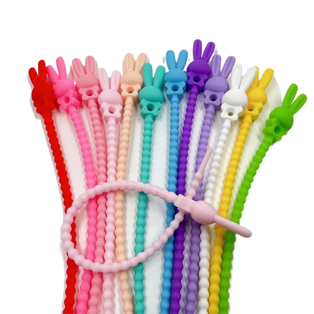 Food Storage Bags Reusable - 10Pcs Pengatur Kabel Silikon Bentuk Bunga