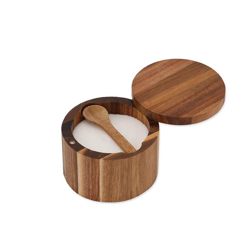 Herb Keeper Container - Kotak Garam dan Merica Kayu Akasia