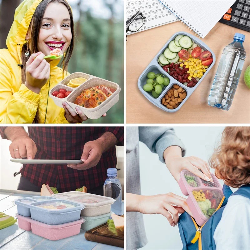 1-3pcs Set Kotak Makan Bento 3 - Food Storage With Compartments ulasan dan harga