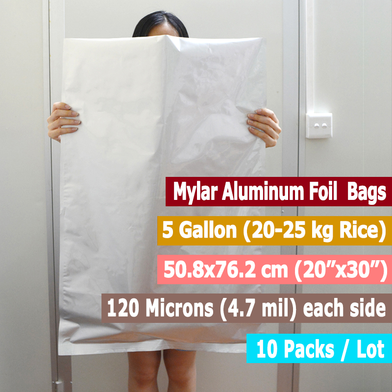 10 pak 5 kantung Mylar alumini - Food Storage Long Term ulasan dan harga
