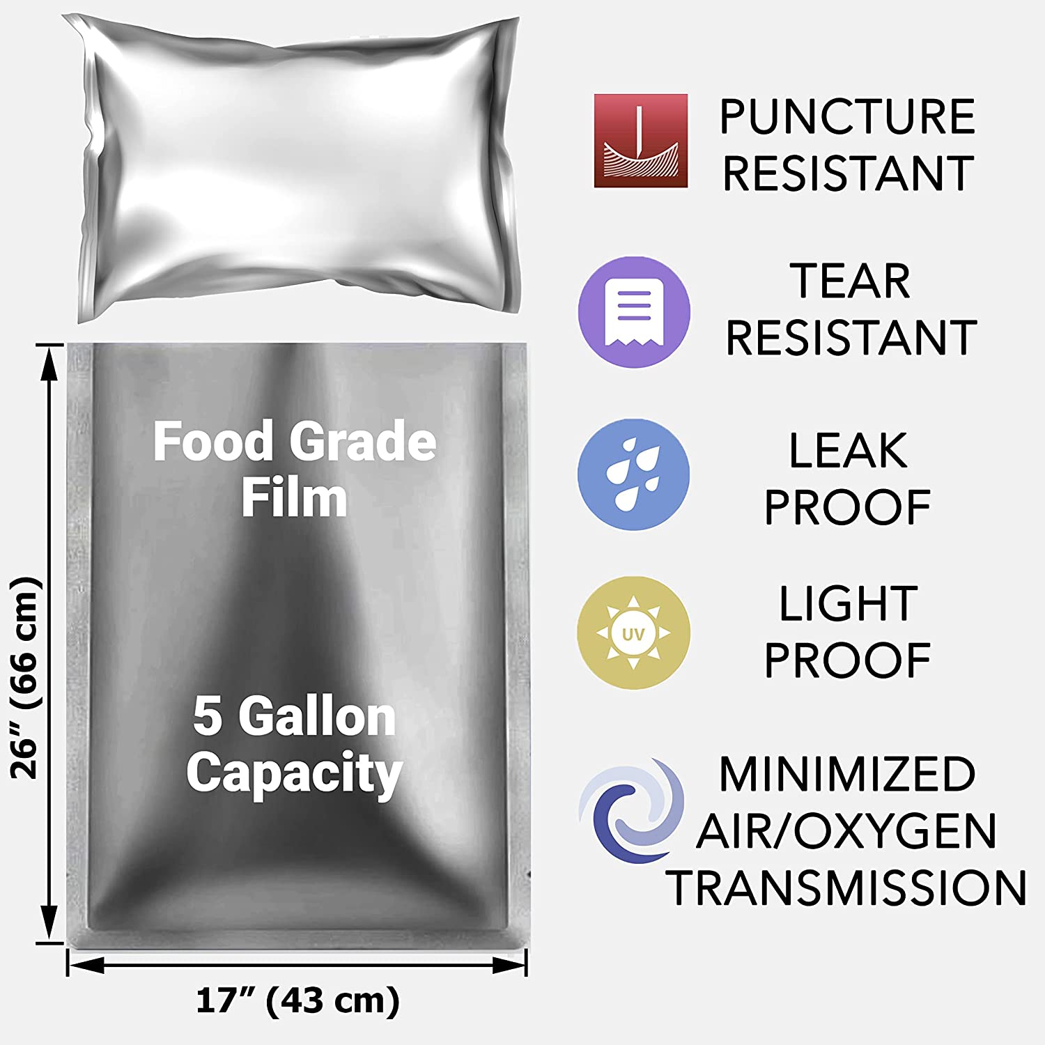 10 pak 5 kantung Mylar alumini - Food Storage Long Term ulasan dan harga
