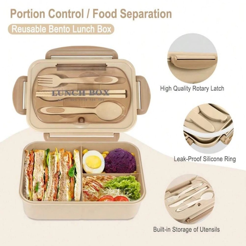 3 Buah/1 Buah Kotak Bento Kota - Food Storage With Compartments ulasan dan harga