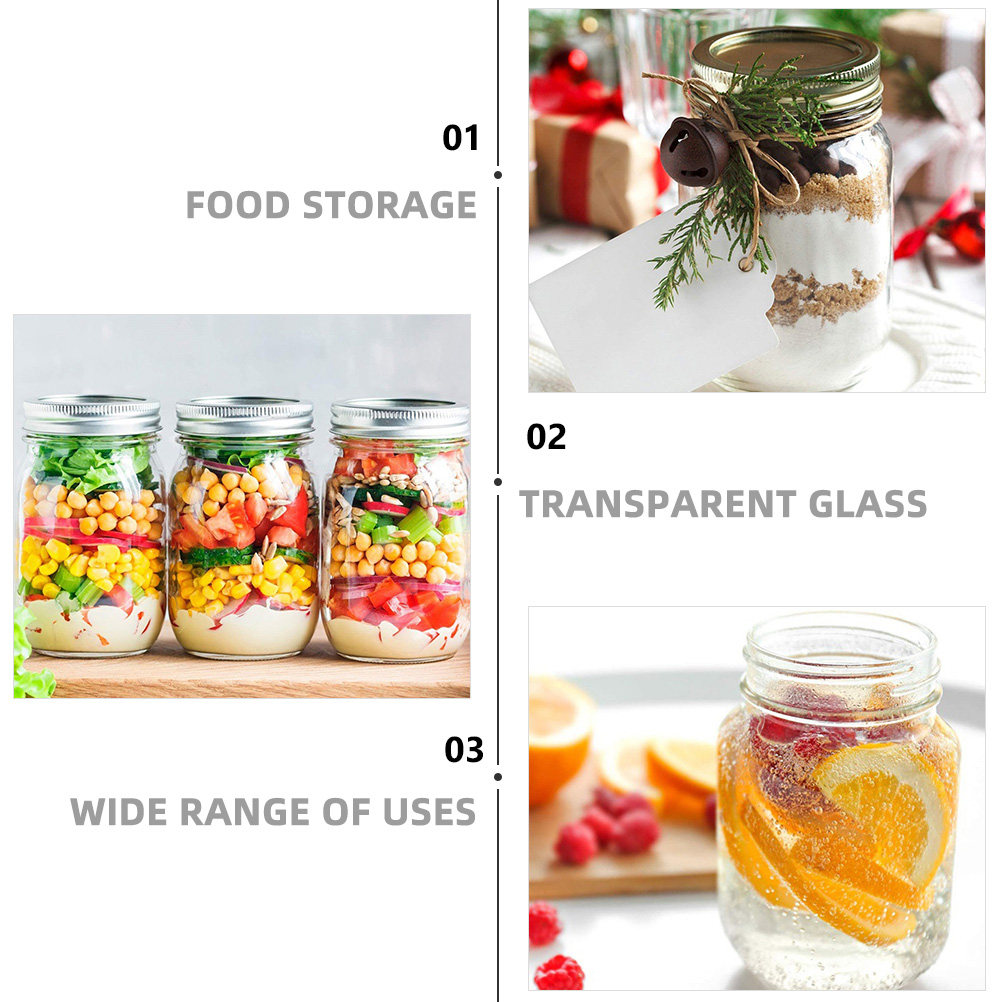 6 Buah Stoples Kaca Bulat Tran - Food Storage Airtight ulasan dan harga