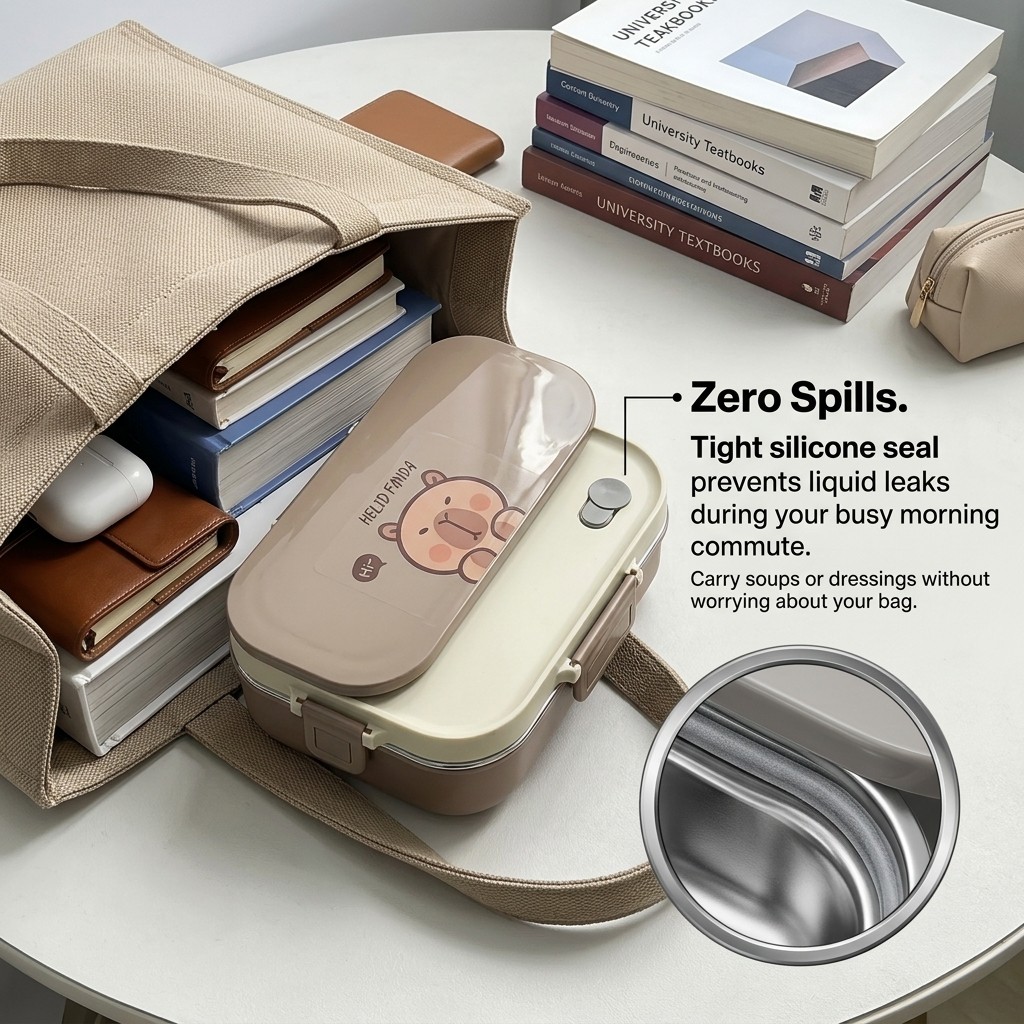 Set Kotak Makan Siang Bento St - Food Storage With Compartments ulasan dan harga