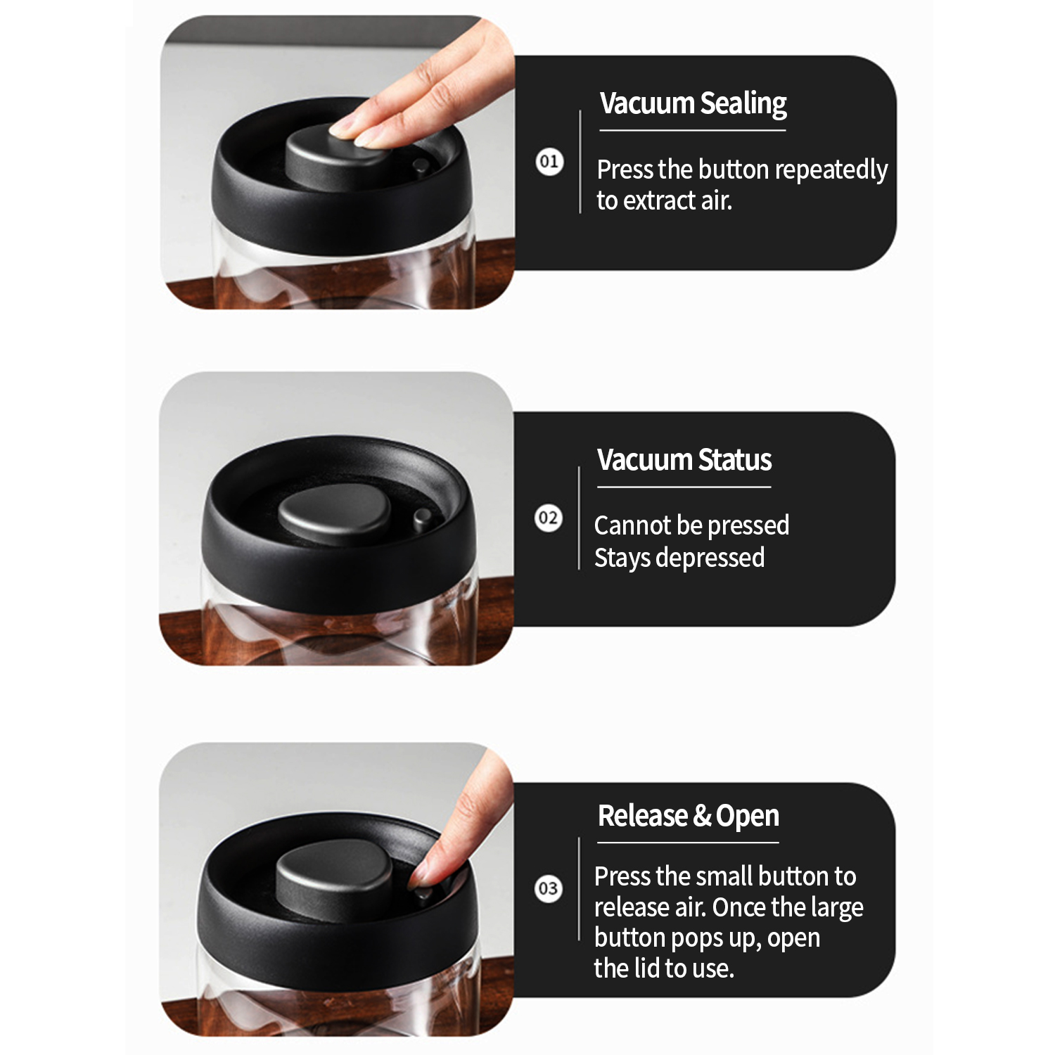 OANKR Wadah Kopi Vakum 500Ml 9 - Food Storage Glass Containers ulasan dan harga